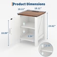 thumbnail image 3 of AKDSteel Farmhouse Nightstand With Usb Charging Station, Rustic 18" Bedside Table With Sliding Barn Door And Two-Tier Storage, 3 of 8