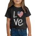 thumbnail image 4 of MKOSPLRT Enfants USA Étoiles Rayures T-Shirts du 4 Juillet Manches Courtes Col Rond T-Shirts Amour Mignons T-Shirts du 4 Juillet T-Shirts Fête de l'Indépendance, 4 of 9