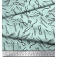thumbnail image 3 of Soimoi Green Silk Fabric Tools Hardware Print Sewing Fabric Yard 42 Inch Wide, 3 of 5