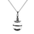 thumbnail image 1 of Western Style Alloy Transparent Ball Pendant Women Collarbone Chain Sweater Necklace Black, 1 of 2