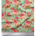 thumbnail image 1 of Soimoi polyester Crepe Fabric Check,Leaves & Rose Floral Fabric Prints By Yard 42 Inch Wide, 1 of 3
