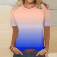 thumbnail image 2 of Liquidation d'Économies! T-Shirt pour Femmes Grande Taille, Blouse d'Été à Manches Courtes pour Femmes, T-Shirt à Col Rond Imprimé Décontracté pour Femmes, Haut à Manches Courtes à Col Rond, 2 of 4