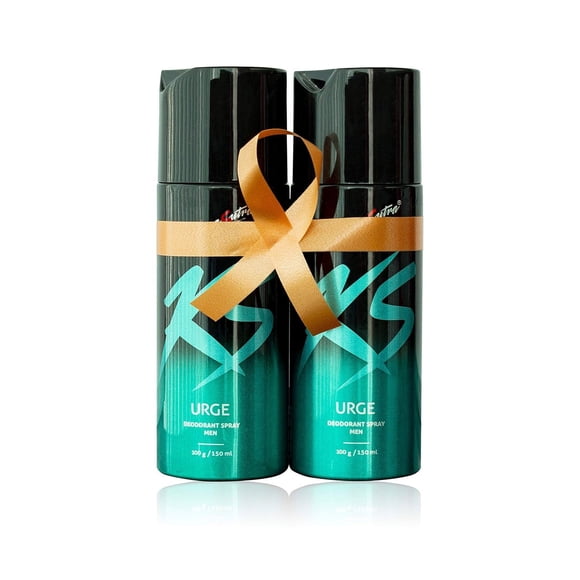 Kama Sutra Urge Deodorant Spray For Men Pack Of 2X 150ml - 5.07 Fl.oz. Each | Long Lasting Perfume Spray For Boys | With Warm & Sensual Fragrance