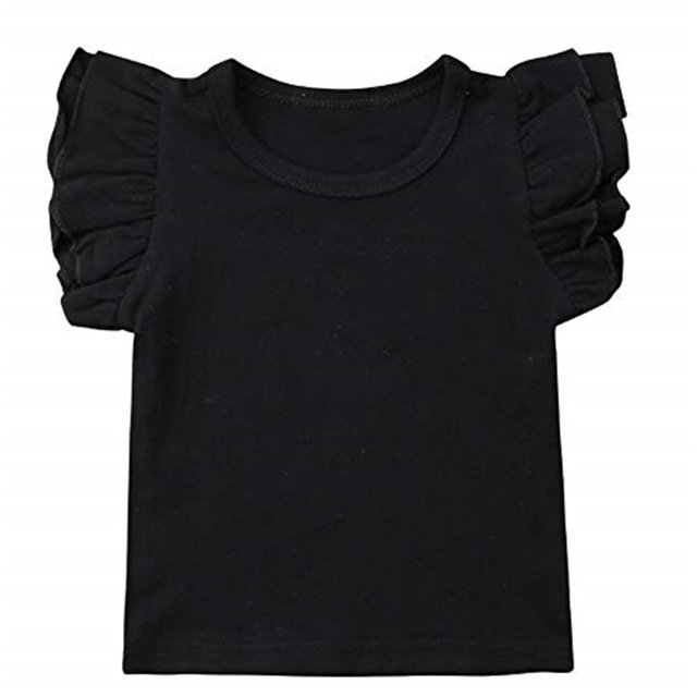 EYIIYE Baby Girl Ruffle Sleeve T-Shirt Top Basic Tee Summer Outfit