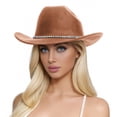 thumbnail image 1 of Glitter Silver Black Cowboy Hats For Women Western Sparkly Rhinestone Hat For Ladies, 1 of 4