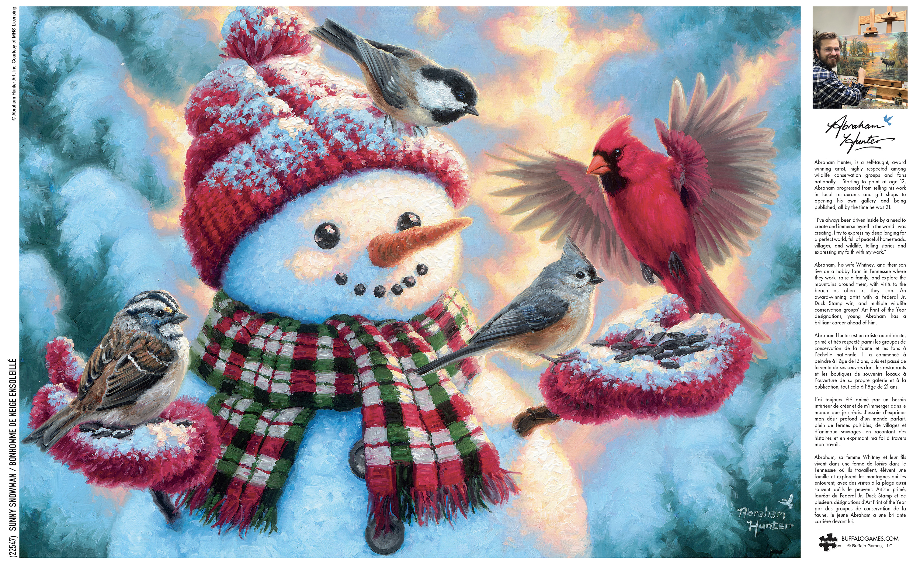 Puzzle à emboîtement de 300 pièces Sunny Snowman de Buffalo Games pour adulte à partir de 14 ans