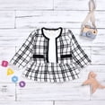 thumbnail image 2 of Ensemble Jupe à Carreaux pour Tout-Petits Enfants Bébés Filles Veste Manteau Haut Robe de Fête Tutu à Manches Longues, 2 of 9