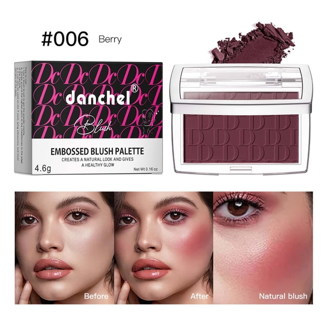 Summer Savings! Gspmoly Blush Makeup, Six Color Relief Powder Blusher Natural Nude Makeup Matte Rouge Powder Blusher Border Facial Powder Blusher 4.6G Cream Blush