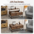 thumbnail image 4 of HOMCOM Lift Top Coffee Table with Hidden Storage Compartment Lift Tabletop, 4 of 10