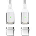 thumbnail image 1 of Magnetic USB C charging cable Magnetic data cable [2 pieces 1.2M] USB Type C cable 2.4A fast charging cable, 1 of 7