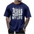 thumbnail image 3 of T-shirts pour Hommes Manfinity LEGND Slogan Graphique Décontracté T-Shirt à Manches Courtes pour Usage Quotidien, 3 of 3