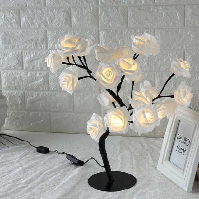 EGNMCR USB Rose Bouquet LED Tree Table Lamp Lights Party Wedding Home Decor Gift Creative lamps