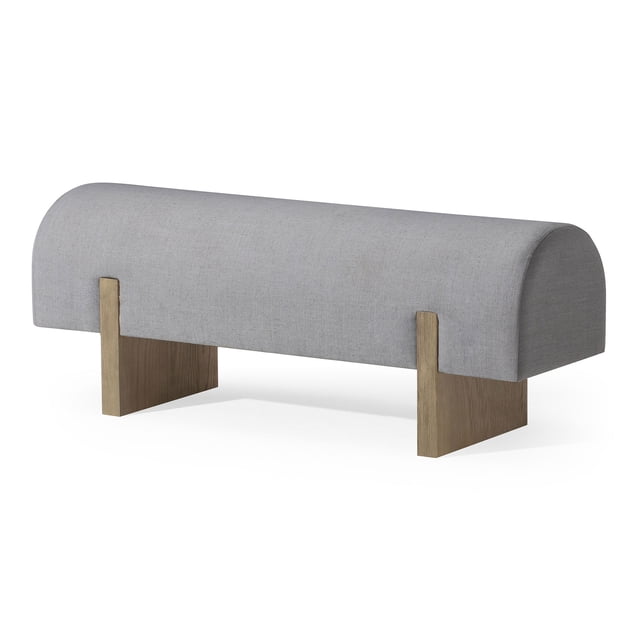 Maven Lane Juno Banc Moderne Rembourré en Bois, Fini Gris Raffiné