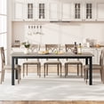 thumbnail image 2 of GloryStar Industrial Dining Table for 6-8 People, Rectangular Wood Kitchen Table with Metal Frame, for Living Room or Dining Room, Large Family Size (Table Only), 2 of 8