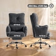 thumbnail image 3 of HOMCOM Office Chair with Foot Rest, Reclining Computer Chair, Dark Grey, 3 of 10