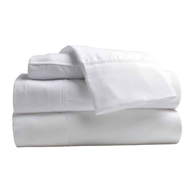 Comfy Bamboo World Series 4pc Microfiber Sheet Set, Queen Size Bedsheet, White