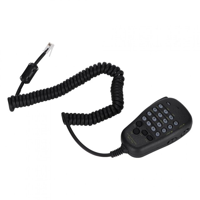 Talkie Speaker, 6 Pins ABS Black Spring Coil Anti Pulling Hand Microphone For FT-1500 For FT-1802