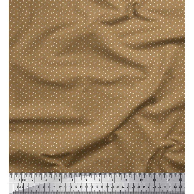 Soimoi Modal Satin Fabric Crescent Moon Shirting Fabric Prints by Yard 42 Inch Wide