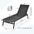 thumbnail image 3 of Costway  2 PCS Patio Lounge Chair Chaise Recliner Back Adjustable Garden Black, 3 of 10