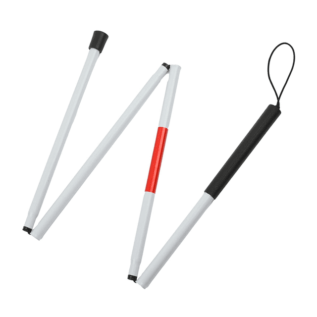Folding Blind Cane Walking Stick with Red Reflective Tape for the Blind and Visually Impaired People,48 Inch Cane,1 x Folding Blind Cane Walking Stick