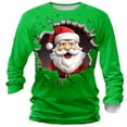 thumbnail image 1 of RXMEKW Haut à Manches Longues à Col Rond avec Imprimé de Noël pour Hommes, Chemise Décontractée en Polyester, Vert Taille g, 1 of 3