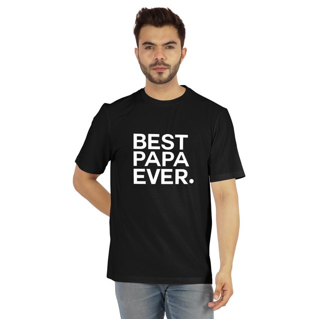 Inkmeso T-Shirt à Col Rond pour Hommes avec Imprimé Graphique Best Papa Ever.€ T-Shirt pour la Fête des Pères