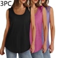 thumbnail image 2 of Plebaso Lot de 3 Débardeurs pour Femmes Décontractés d'Été Sans Manches Amples Col Rond T-Shirts Basiques pour Dames, 2 of 7