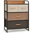 thumbnail image 1 of Costway 4-Drawer Dresser Storage 3-Tier Organizer Tower Steel Frame Wooden Top, 1 of 10