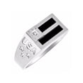 thumbnail image 2 of RYLOS Men's Rings 14K White Gold USA Flag Designer Ring With Diamonds and Black Onyx Rings For Men Size 11, 2 of 5