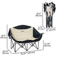 thumbnail image 3 of Outsunny Chaise de Camping Double, Chaise de Camp Rembourrée avec Porte-Gobelets, Kaki, 3 of 10