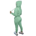 thumbnail image 4 of MAWCLOS Ladies Two Piece Outfit Drawstring Tracksuit Sets Long Sleeve Jogger Set Straight Leg Sports Hooded Neck Sweatsuits Mint Green XL, 4 of 4