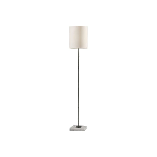 Adesso Modern Fiona - Floor lamp - 1 socket - white, brushed steel