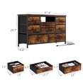 thumbnail image 2 of Meuble Télé à 8 Tiroirs avec Prise de Courant et DEL pour Télé de 55 Po, Longue Commode pour Chambre avec 8 Tiroirs Profonds, Grand Table Console pour Rangement dans le Garde-Robe, le Salon, l'Entrée, Dessus en Bois, 2 of 9