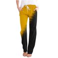 thumbnail image 1 of FAIWAD Straight Leg Linen Pants for Women Drawstring High Waist Long Pants Color Block Loose Trousers with Pockets, 1 of 4