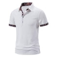 thumbnail image 2 of Penkiiy Chandails à Enfiler pour Hommes Manches Courtes Coupe Régulière Chandail de Golf à Enfiler T-Shirts Décontractés Chemises à Col Manches Courtes P Blanc, 2 of 7