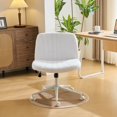 thumbnail image 3 of Ktaxon Chaise de Bureau Réglable, Chaise de Bureau Pivotante, Conception Sans Accoudoirs, Réglage Pneumatique de la Hauteur, Rotation à 360 Degrés, Idéale pour le Bureau à Domicile en Velours Teddy Blanc, 3 of 7
