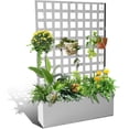 thumbnail image 2 of Edtara Raised Metal Garden Box With Horizontal Grid Trellis, Built-In Privacy Screen and Drainage Holes, Ideal Planter for Outdoor Climbing Flowers, Vegetables and Vines, 2 of 8