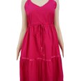 thumbnail image 2 of Bimba Femmes Robe Longue Maxi Cordon Taille Spaghetti Bretelles Robes, 2 of 9