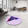 thumbnail image 4 of Ahgly Company Tapis d'Intérieur Lavable à la Machine, Carré, Transitionnel, Fleur Violette Violette, Tapis de Zone, 8 Pieds Carré, 4 of 7