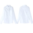 thumbnail image 3 of LNMQLPDBS Girls' Long Sleeve Pintuck Poplin Button Down Shirt Stylish and Comfortable, 3 of 5