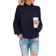 thumbnail image 1 of Womens Pulls à Col Roulé Pull à Manches Longues en Tricot en Vrac Chunky Jumper, 1 of 7