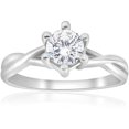 thumbnail image 1 of 3/4 ct Twist Solitaire Diamond Engagement Ring 14K White Gold, 1 of 4