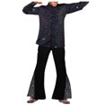 thumbnail image 4 of SHIXIAOO Homme Années 70 Garçons Classique Décontracté Rétro Paillettes Évasé Pantalon Décontracté Paillettes, 4 of 8