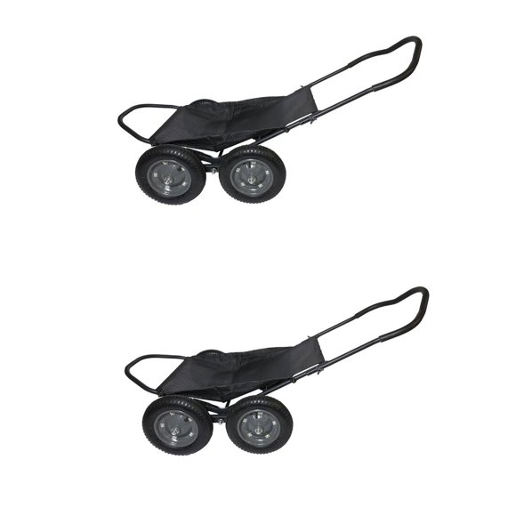 Hawk Crawler Capacity Foldable Multi Use Game Recovery Cart (2 Pack)