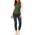 thumbnail image 2 of INSPIRE CHIC Veste Zippée pour Femme Sans Manches Anorak Gilet Utilitaire Veste avec Poches P Vert, 2 of 7