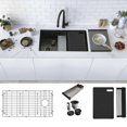 thumbnail image 1 of Stylish Undermount 33" Graphite Black Single Bowl Workstation Kitchen Sink with 5 Black accs S-613WNK, 1 of 16