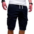 thumbnail image 1 of Men's Cargo Shorts Plus Size Big and Tall Cargo Shorts Multi-Pockets Relaxed Summer Drawstring Beach Shorts Pants, 1 of 5