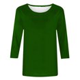 thumbnail image 4 of HKEJIAOI Blouse pour Femme Manches 3/4 Tunique à Imprimé Floral Blouse 5TG Hauts d'Été, 4 of 5
