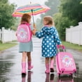 thumbnail image 2 of Costway 2PC Kids Carry On Luggage Set 12" Backpack and 16" Rolling Suitcase for Travel Multicolor, 2 of 10