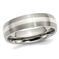 thumbnail image 1 of Mens Chisel 6mm Comfort Fit Satin Titanium Wedding Band Ring with Sterling Silver Inlay, 1 of 6